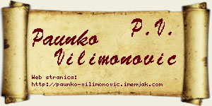 Paunko Vilimonović vizit kartica